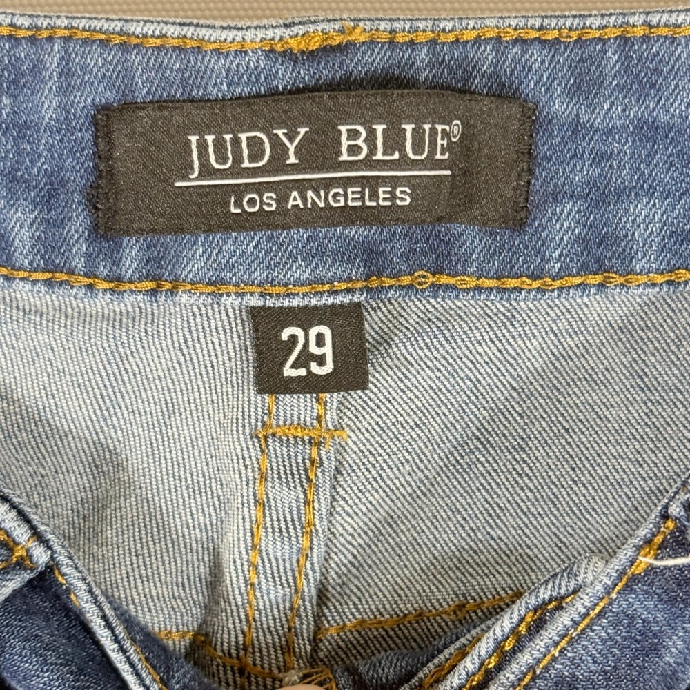 Judy Blue Straight Leg Jeans in Medium Blue Wash - Picture 6 of 8